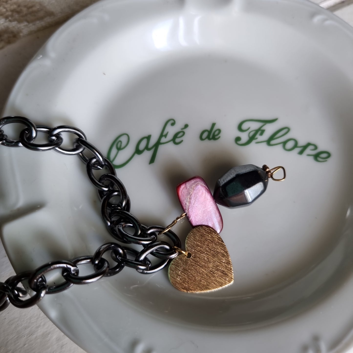 Collana ematite & cuore