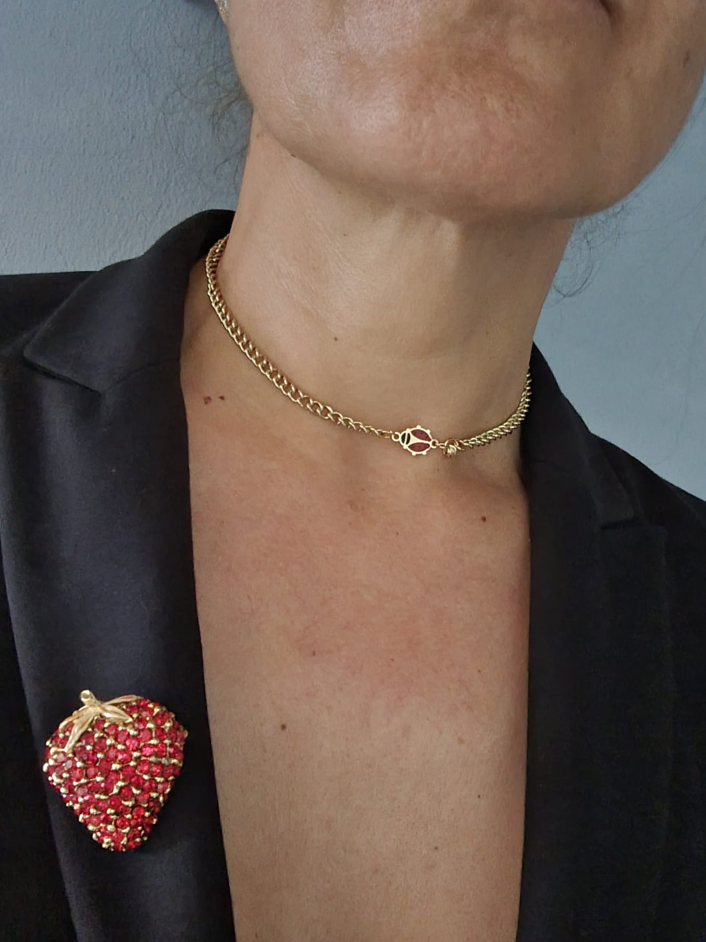 Collana in ottone e charm smaltato