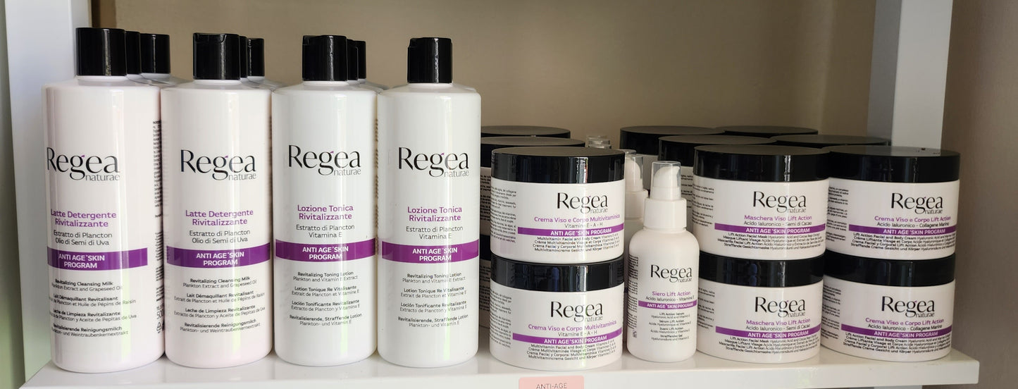 Crema Viso e Corpo MULTIVITAMINICA 250ml regea, per prevenire la perdita di elasticità giorno/notte.